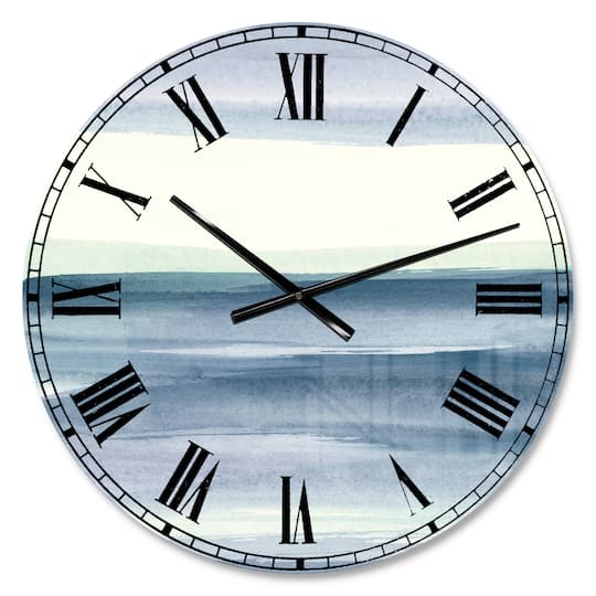 Designart Mint Indigo Dawn I Farmhouse Wall Clock